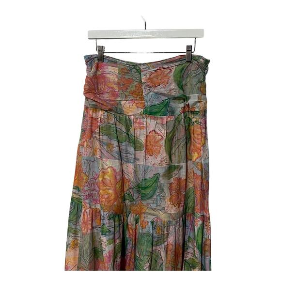 RAILS WOMENS SIZE 10 AGATHA TROPICS COTTON MAXI SKIRT ORANGE MULTI NEW - Picture 9 of 15